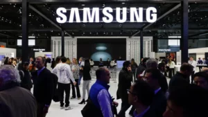 Samsung at the Mobile World Congress 2023 on March 2, 2023, in Barcelona, Spain. (Photo by Joan Cros/NurPhoto via Getty Images)Joan Cros | Nurphoto | Getty Images