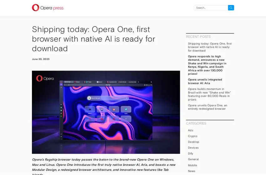  Opera One