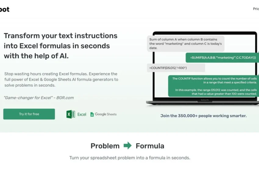  Excel Formula Bot