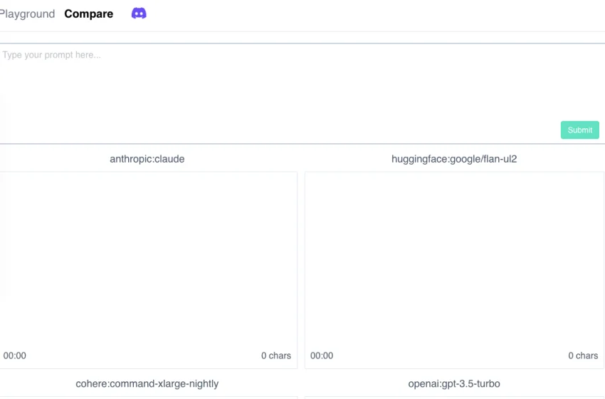  Comparando Modelos de IA com Open Play ground Compare.