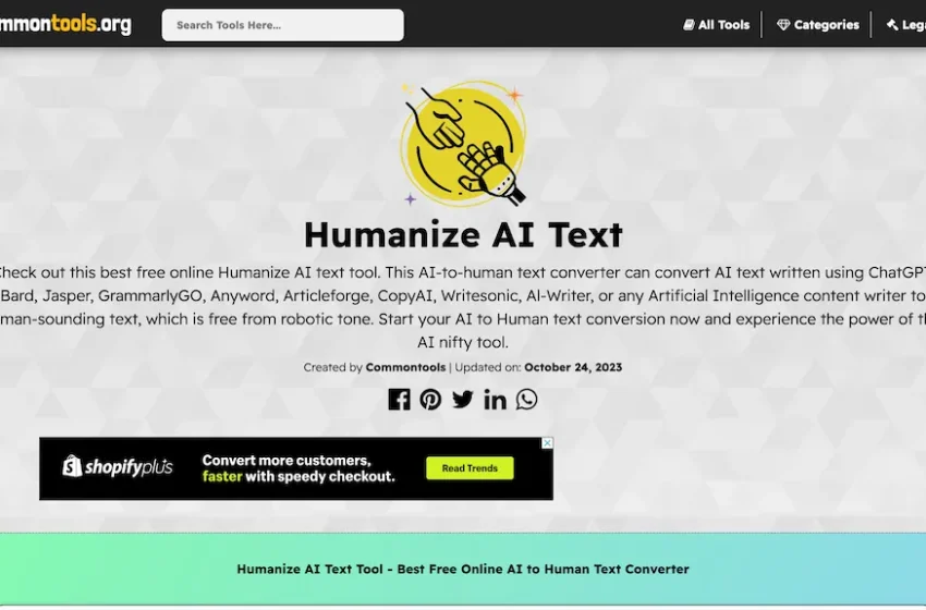  Humanize AI Text – Common tools