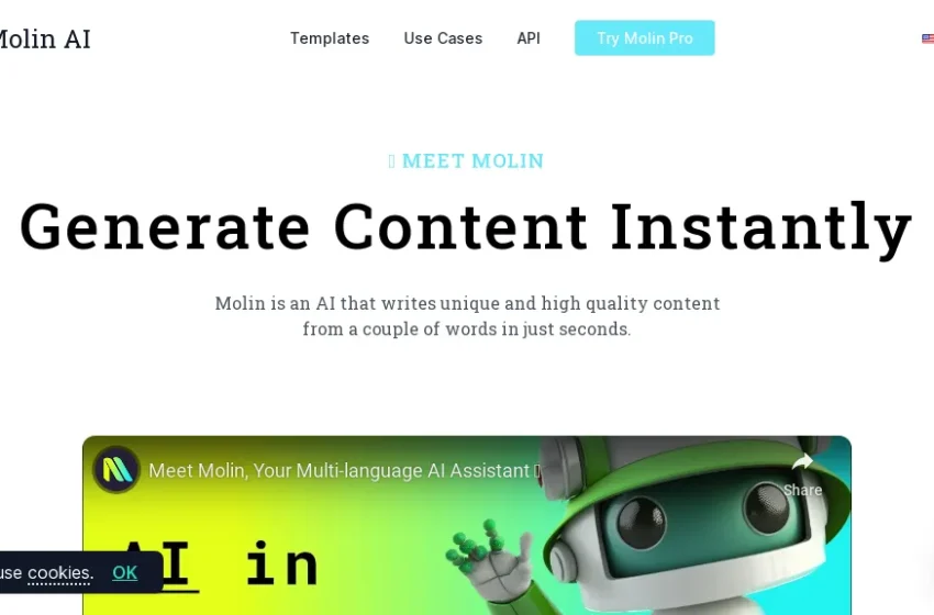  Molin AI: A ferramenta poderosa para a geração instantânea de conteúdo